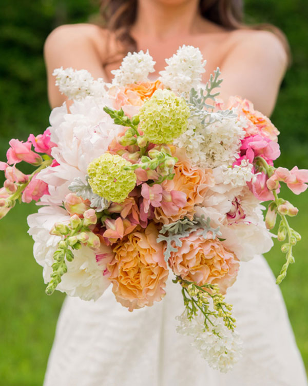 bride with flowers