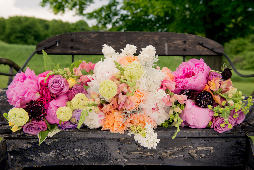 Flowers on Bench